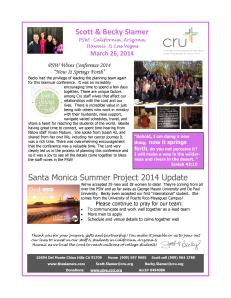 Prayer Letter March 2014