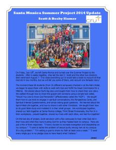 Slamer Prayer Letter Summer 2014