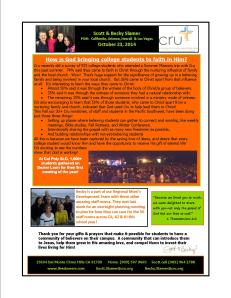 Prayer Letter October 2014